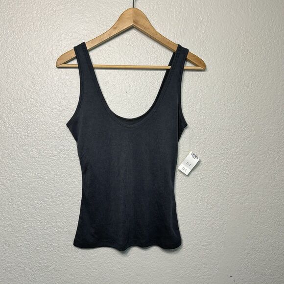 Abercrombie Fitch Tank Top Women M Sage Ribbed Modal Blend Essential Minimalist - Picture 1 of 8